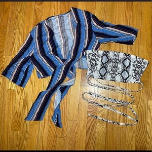 Bundle of 2 pieces!! Two crop tops perfect for going out with tie details
